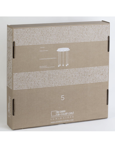 PLAFONNIER 5 ACIER  - LA CASE DE COUSIN PAUL