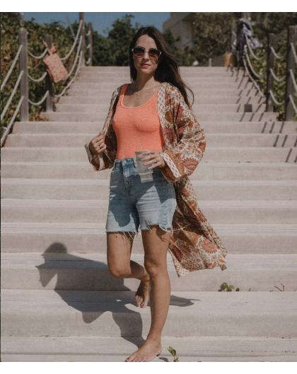 KIMONO LONG INDIRA CAMEL - BINDI ATELIER