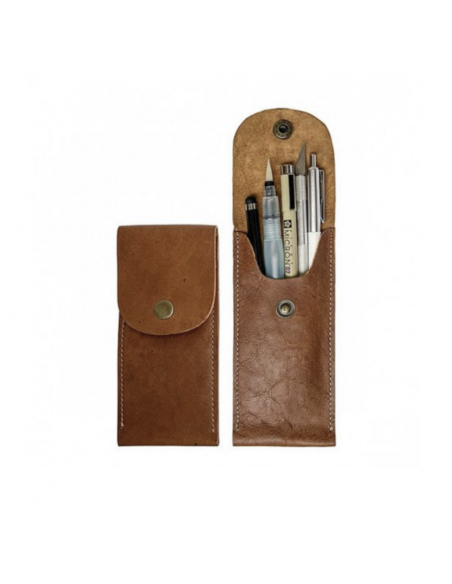 ETUI À STYLOS TROTTEUR EN CUIR - LAMALI 