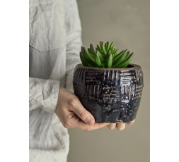 CACHE POT MUAN NOIR   - BLOOMINGVILLE
