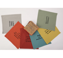LOT DE 6 SERVIETTES DE TABLE ON A LE MORAL- SOPHIE JANIERE