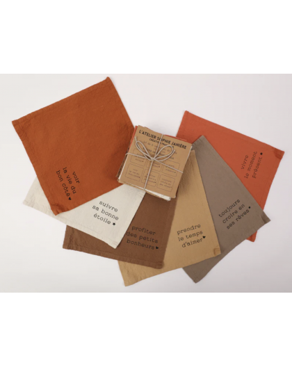 LOT DE 6 SERVIETTES DE TABLE SA BONNE ETOILE - SOPHIE JANIERE