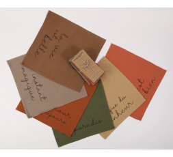LOT DE 6 SERVIETTES DE TABLE QUE DU BONHEUR - SOPHIE JANIERE