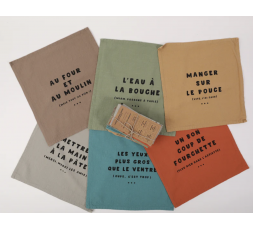 LOT DE 6 SERVIETTES DE TABLE COUP DE FOURCHETTE - SOPHIE JANIERE
