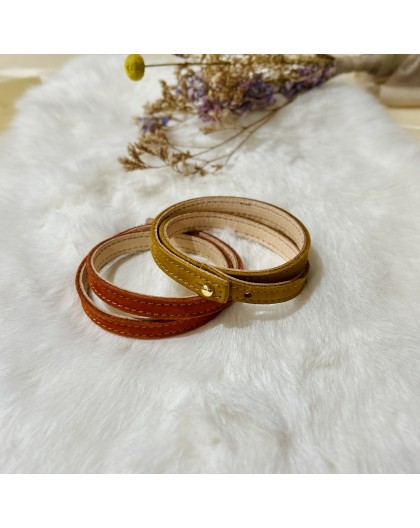 BRACELET FEMME DOUBLE RANG  EN CUIR - BANDIT MANCHOT