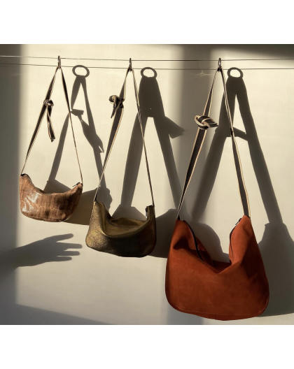 BESACE EN CUIR GRAND MODÈLE- BANDIT MANCHOT