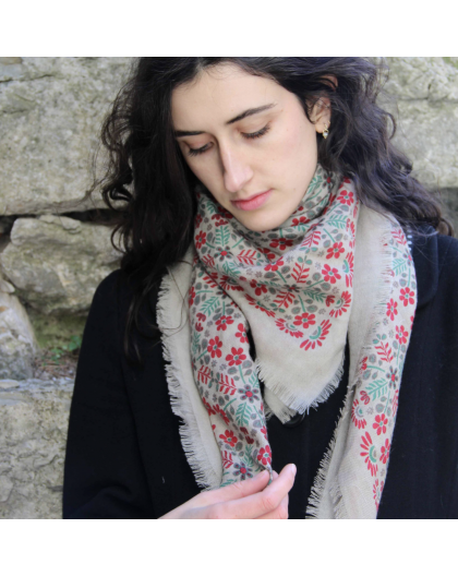 FOULARD EN LAINE 100X100 - LES BELLES VAGABONDES 