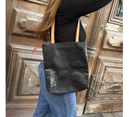 SAC CROCO EN CUIR  - BANDIT MANCHOT