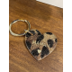PORTE CLÉS COEUR MAMAN EN CUIR LEOPARD