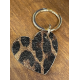 PORTE CLÉS COEUR MAMAN EN CUIR LEOPARD