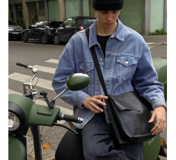GRAND SAC EN CUIR AVEC RABAT - BANDIT MANCHOT