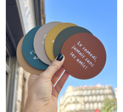 LOT DE 6 DESSOUS VERRES RONDS - SOPHIE JANIERE