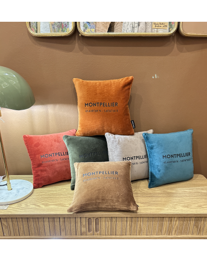 COUSSIN CARRE EN VELOURS  MONTPELLIER - SOPHIE JANIERE