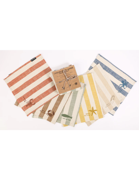 LOT DE 6 SERVIETTES DE TABLE VUE SUR MER - SOPHIE JANIERE