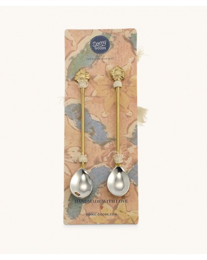 SET DE 2 CUILLERES A CAFÉ SUNFLOWER - DOING GOODS