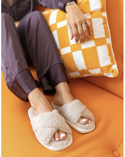  MULE CROISEE YVETTE FLUFFY LATTE - CAUSSÜN