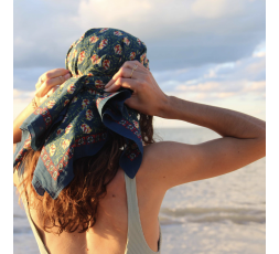 FOULARD COTON BIO 100X100 CM - LES BELLES VAGABONDES 