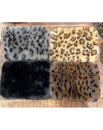 POCHETTE ZIPPEE FAUSSE FOURRURE -WARO