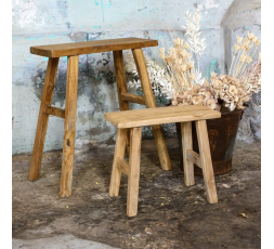 TABOURET EN BOIS RECYCLE JAVA - RAW MATERIALS 