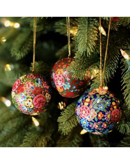 BOULE DE NOEL EN PAPIER MACHÉ - SASS & BELLE