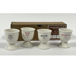 BOITE DE 4 COQUETIERS EN PORCELAINE - SOPHIE JANIERE 