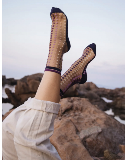 CHAUSSETTES VETRATA VIOLETTE - ATELIER ST EUSTACHE