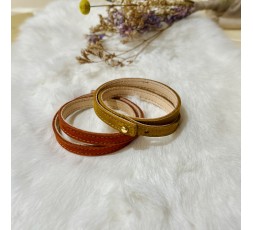 BRACELET FEMME DOUBLE RANG  EN CUIR - BANDIT MANCHOT