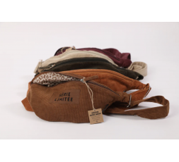 SAC BANANE EN VELOURS VIOLETTE - SOPHIE JANIERE