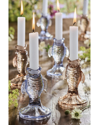 BOUGEOIR EN VERRE FORME POISSON - IB LAURSEN 