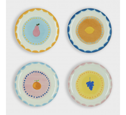 LOT DE 4 ASSIETTES FRUITS FIESTA - AND NOOK