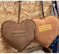 COEUR EN VELOURS A SUSPENDRE - SOPHIE JANIERE