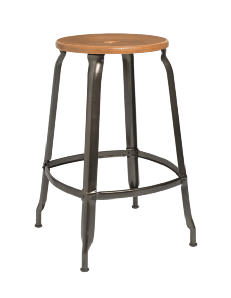 TABOURET NICOLLE BOIS METAL H60