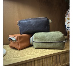GRANDE TROUSSE DE TOILETTE EN CUIR POUR HOMME - BANDIT MANCHOT