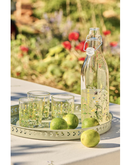 LOT DE 2 VERRES MOTIFS FLEURS - IB LAURSEN