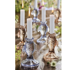 BOUGEOIR EN VERRE FORME POISSON - IB LAURSEN 