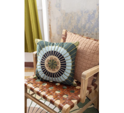 COUSSIN BRODÉ ZENO MULTICO  45X45CM - VIVARAISE