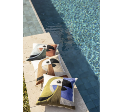 COUSSIN BRODÉ LORO CÈDRE 45X45CM - VIVARAISE