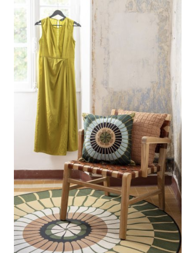 COUSSIN BRODÉ ZENO MULTICO  45X45CM - VIVARAISE
