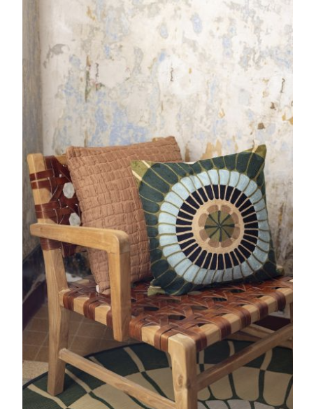 COUSSIN BRODÉ ZENO MULTICO  45X45CM - VIVARAISE