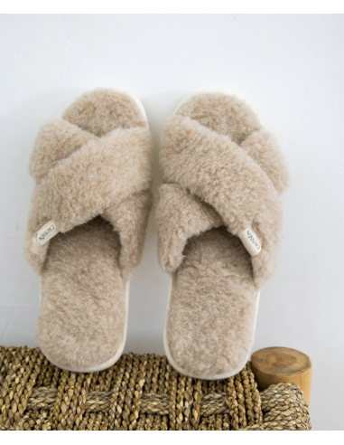  MULES CROISEE YVETTE FLUFFY LATTE - CAUSSÜN
