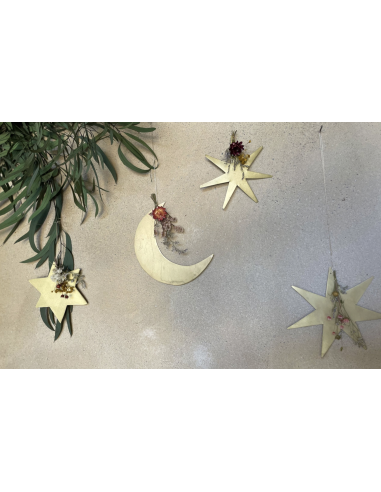 ETOILE OU LUNE FLEUR A SUSPENDRE - NAMAN PROJECT