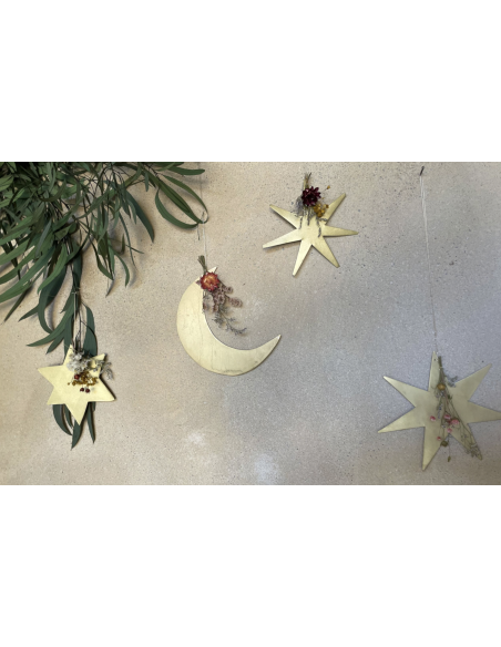 ETOILE OU LUNE FLEUR A SUSPENDRE - NAMAN PROJECT