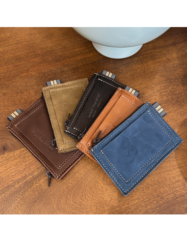 PORTE-CARTES ZIPPE EN CUIR POUR HOMME - BANDIT MANCHOT