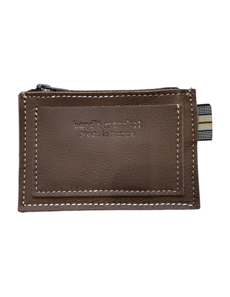 PORTE-CARTES ZIPPE EN CUIR POUR HOMME - BANDIT MANCHOT