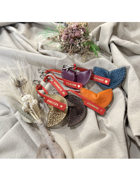PORTE CLES BISCUIT FORTUNE EN CUIR  - BANDIT MANCHOT
