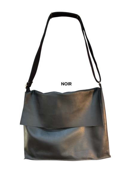 GRAND SAC EN CUIR AVEC RABAT - BANDIT MANCHOT