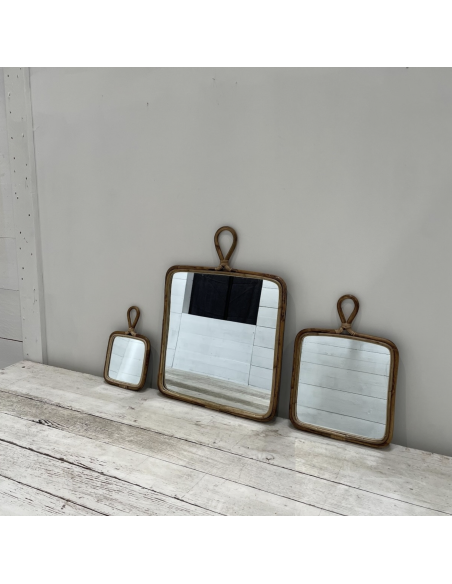 MIROIR CARRE EN ROTIN - BAZARDELUXE