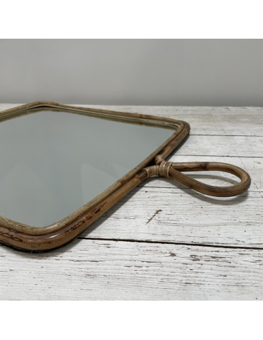MIROIR CARRE EN ROTIN - BAZARDELUXE