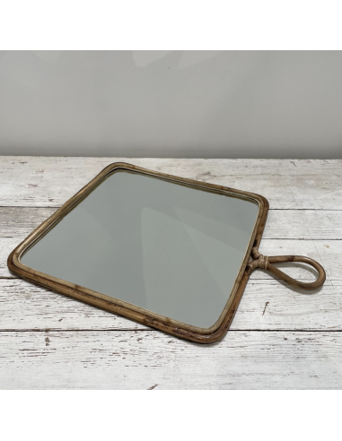 MIROIR CARRE EN ROTIN - BAZARDELUXE