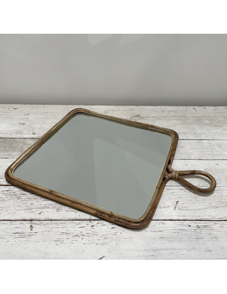 MIROIR CARRE EN ROTIN - BAZARDELUXE